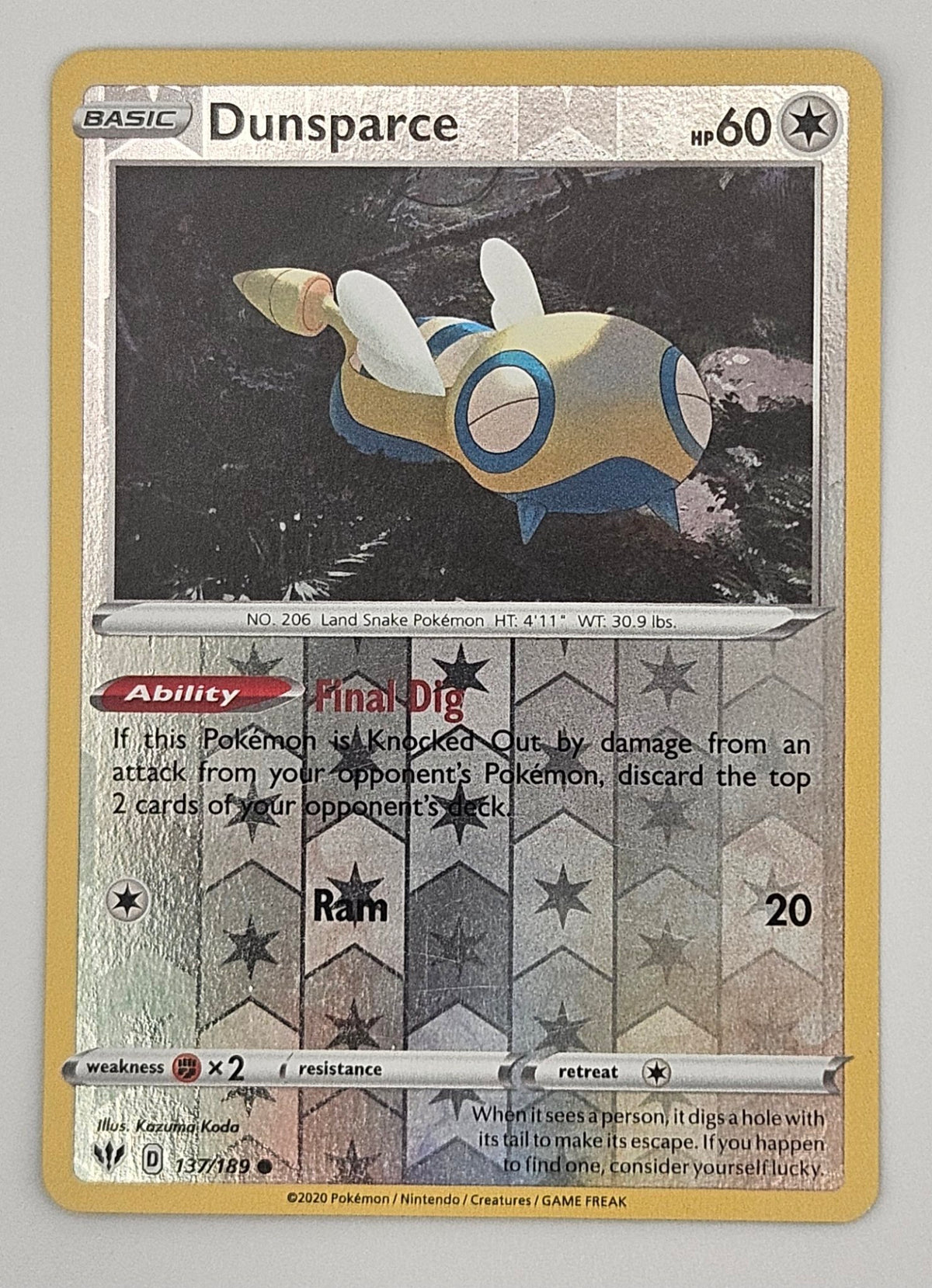 Dunsparce 137/189 Reverse Holo