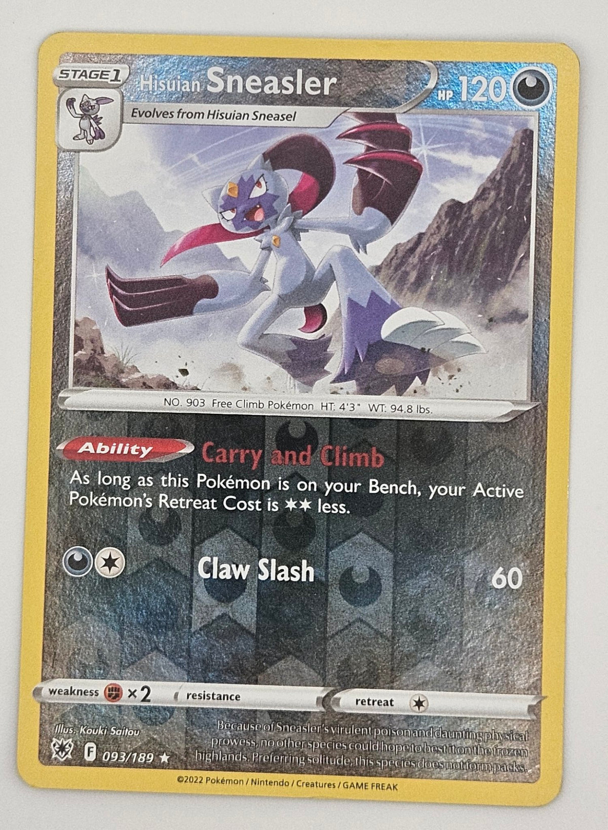 Hisuian Sneasler 093/189 Reverse Holo