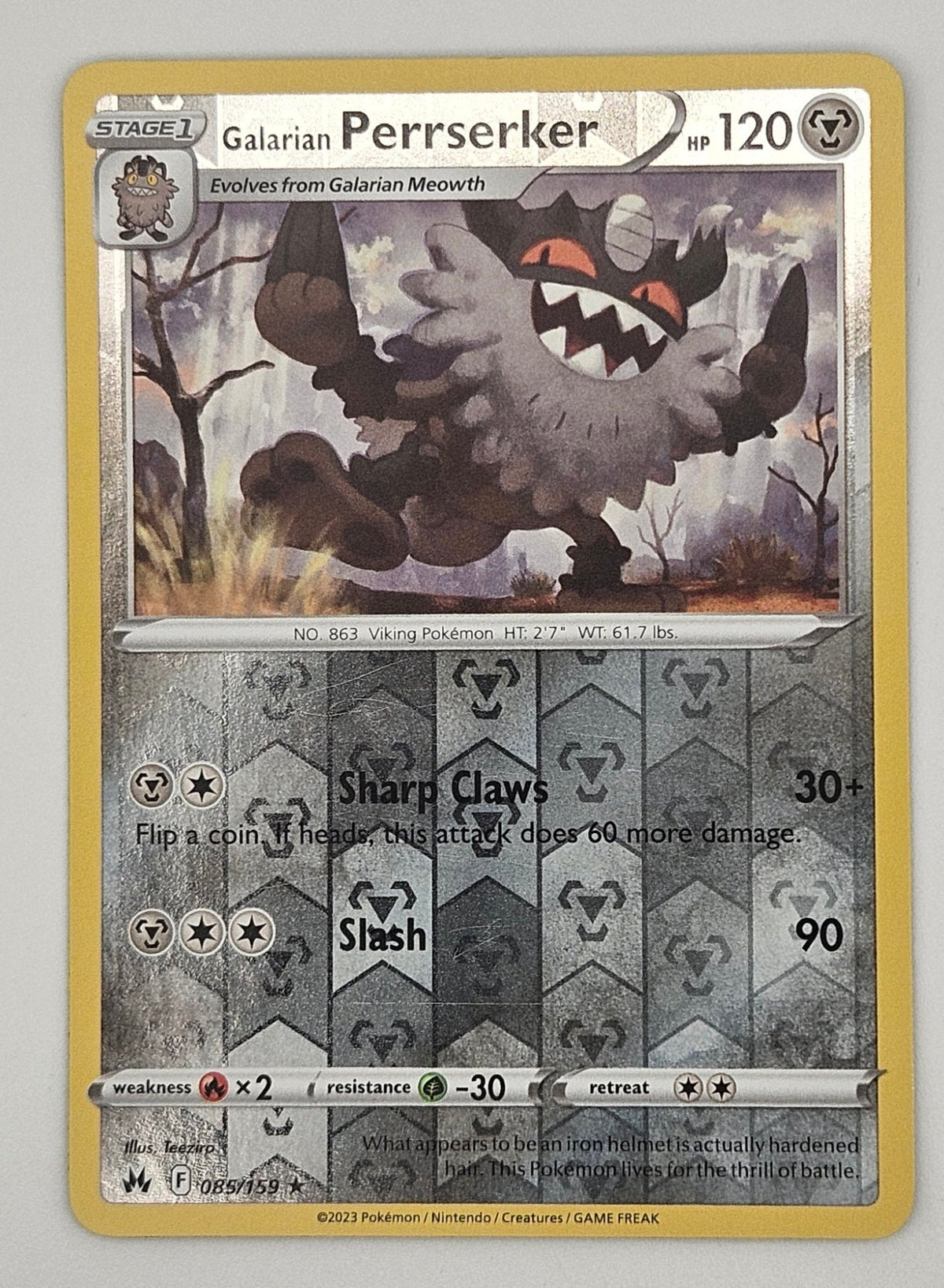 Galarian Perrserker 085/159 Reverse Holo
