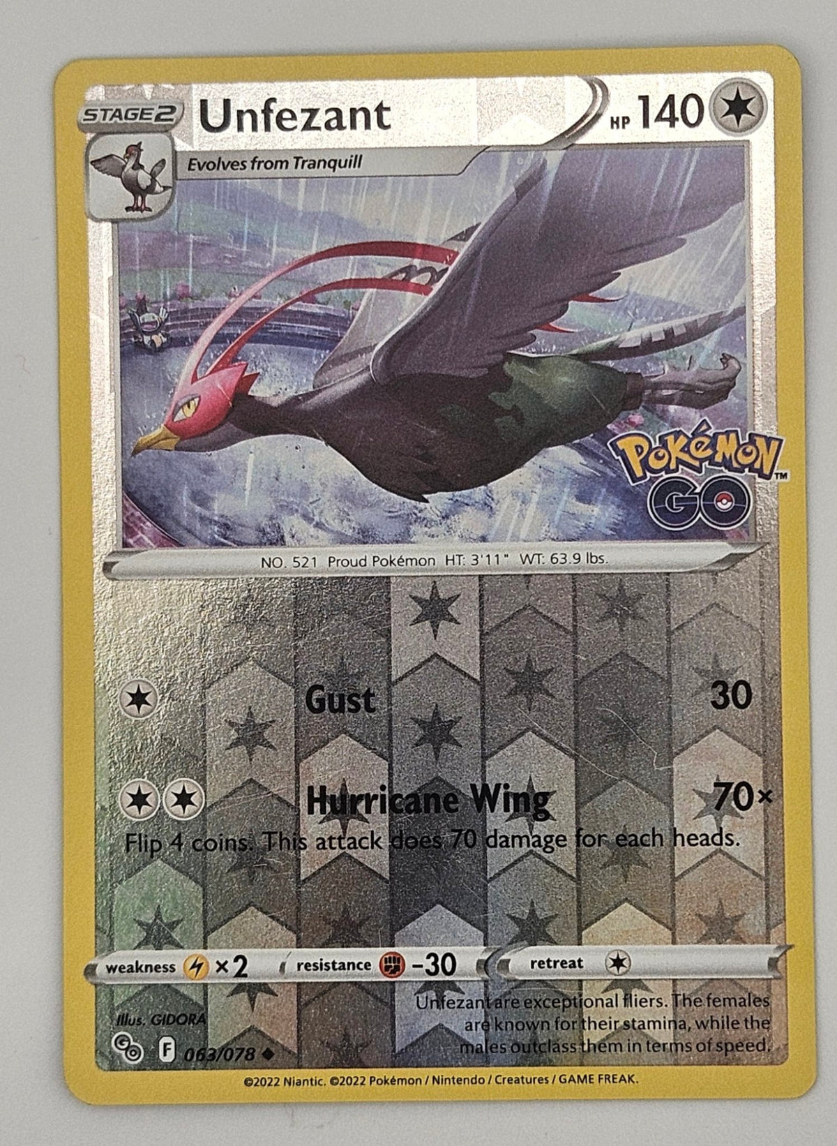 Unfezant 063/078 Reverse Holo