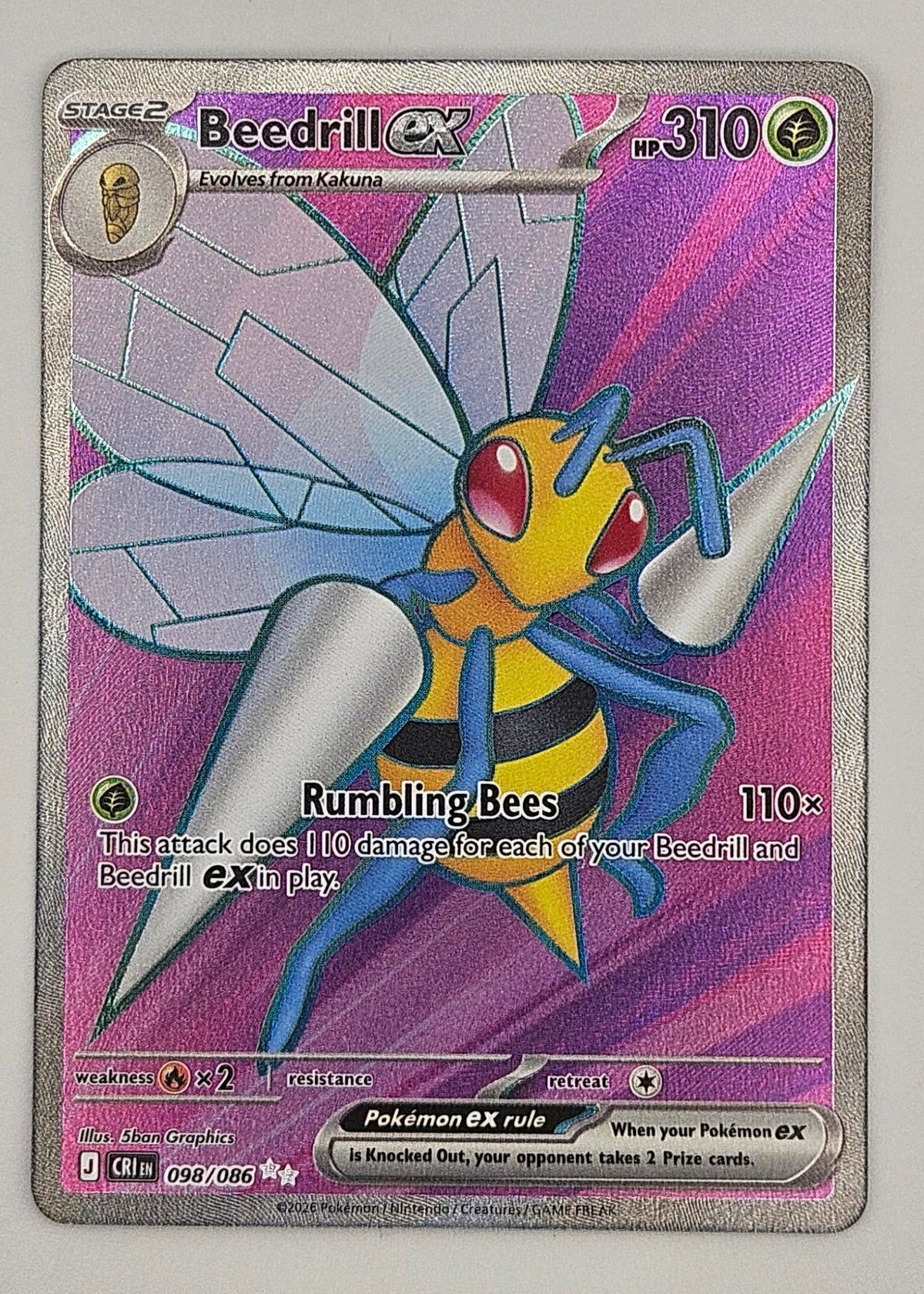 Beedrill ex 098/086 Full Art – Chaos Rising