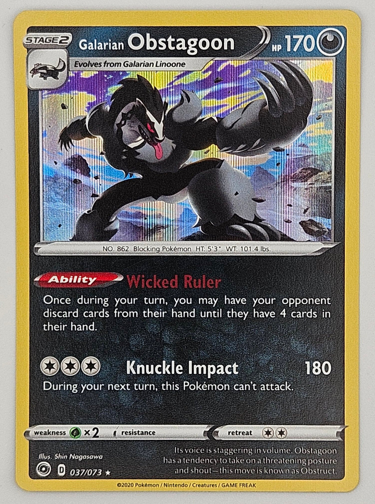 Galarian Obstagoon 037/073 Holo