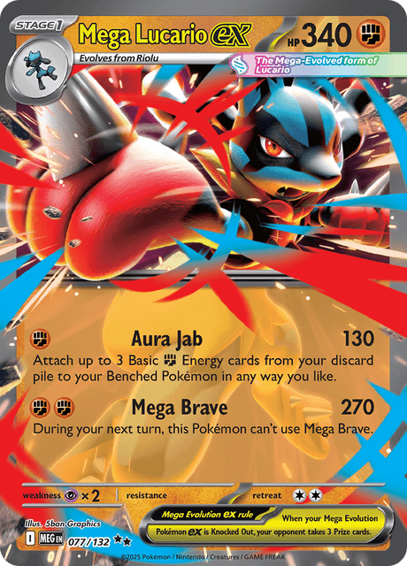 Mega Lucario ex 077/132 Reverse Holo