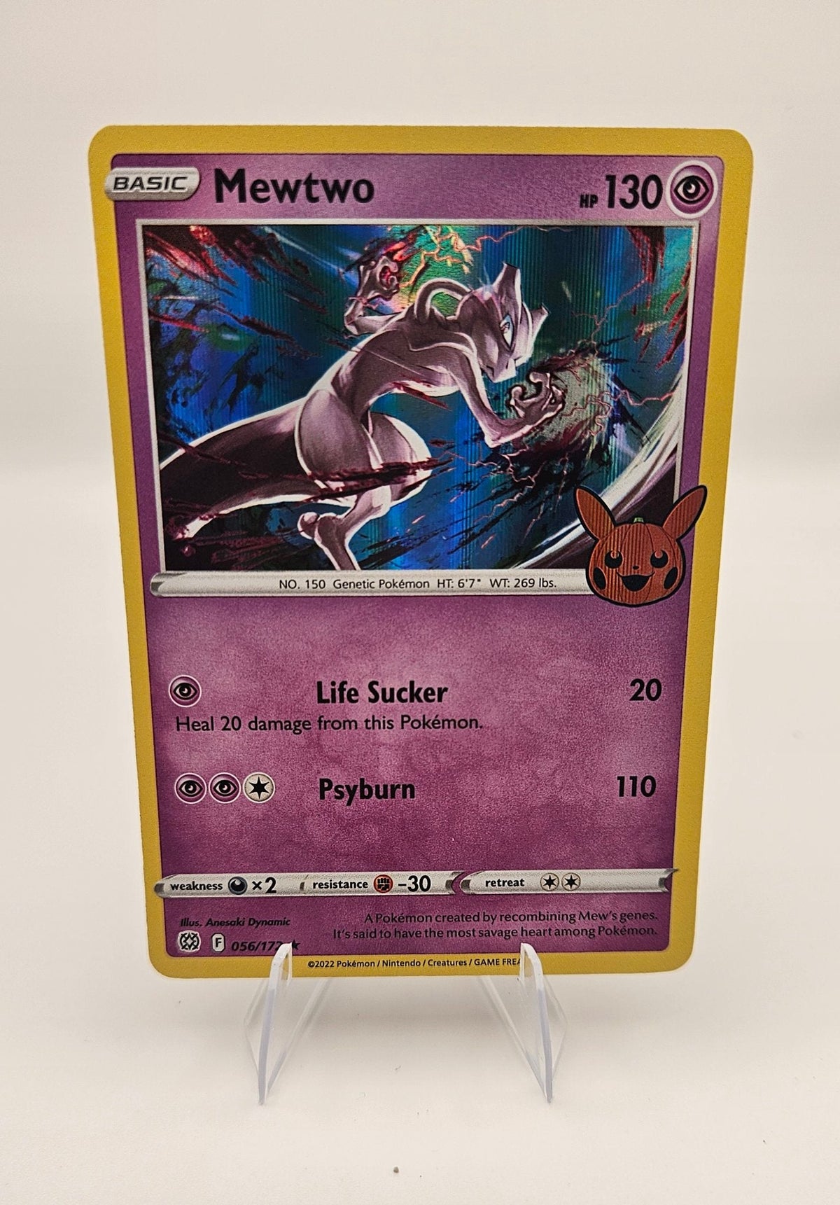 Mewtwo 056/172 Holo – Brilliant Stars (Trick or Trade stamp)