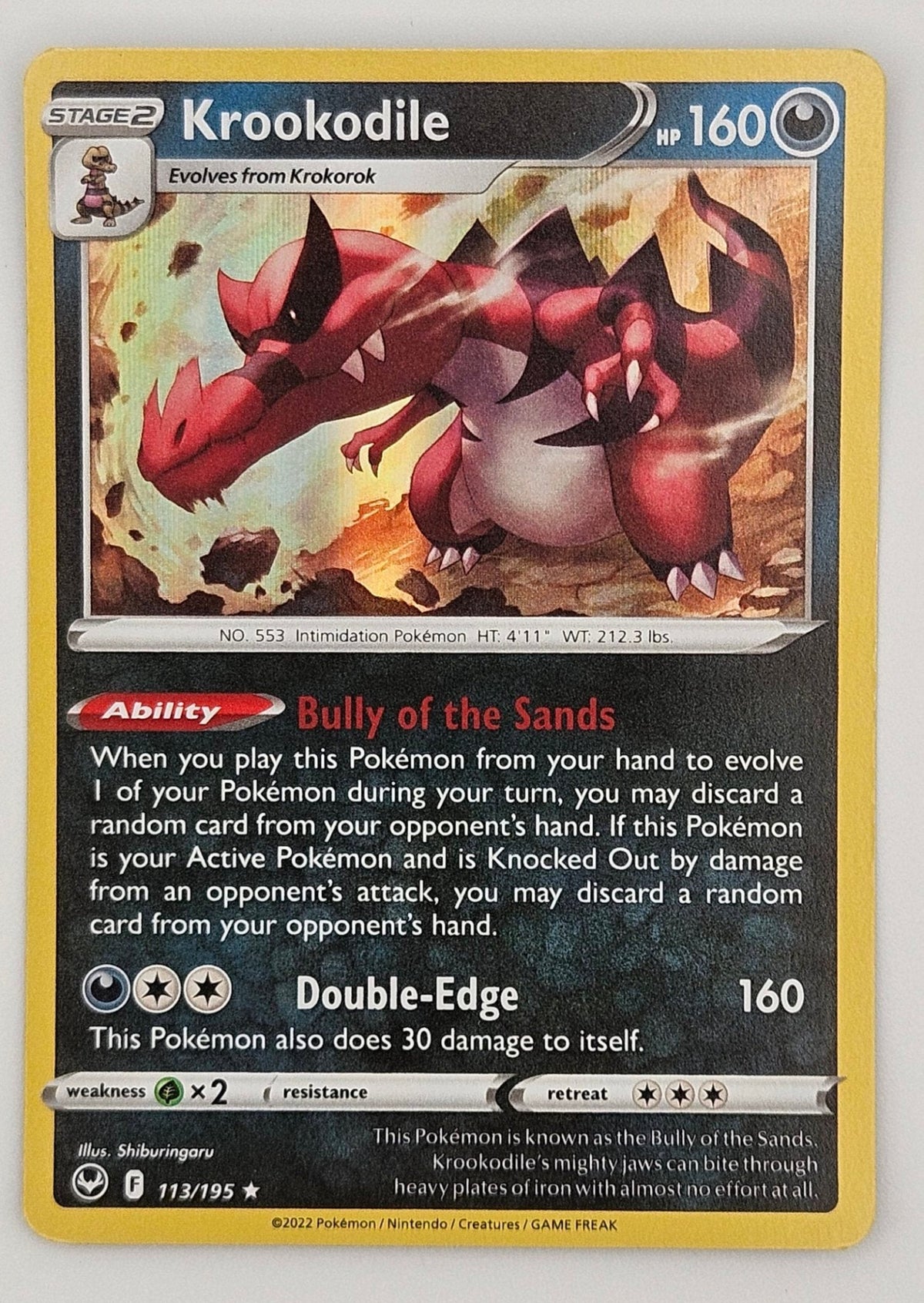 Krookodile 113/195 Holo Rare – Silver Tempest