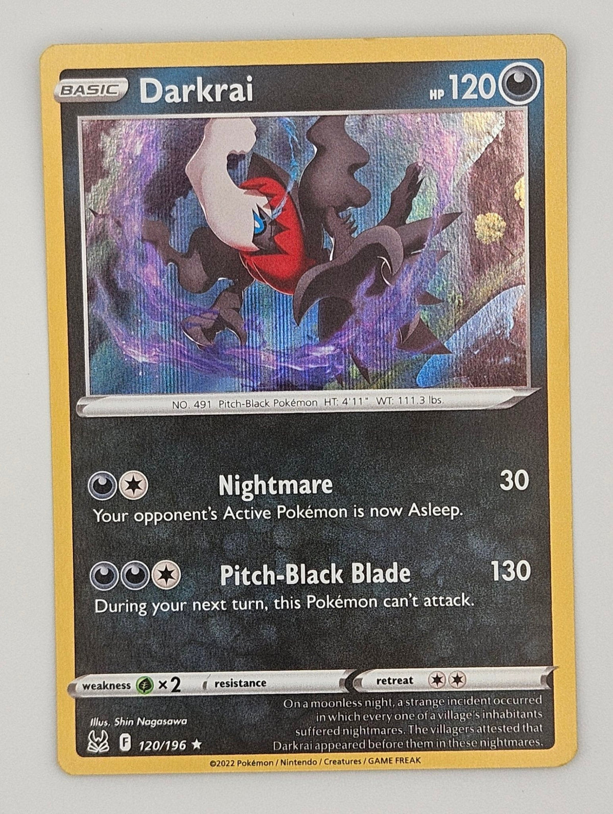Darkrai 120/196 Holo Rare – Lost Origin