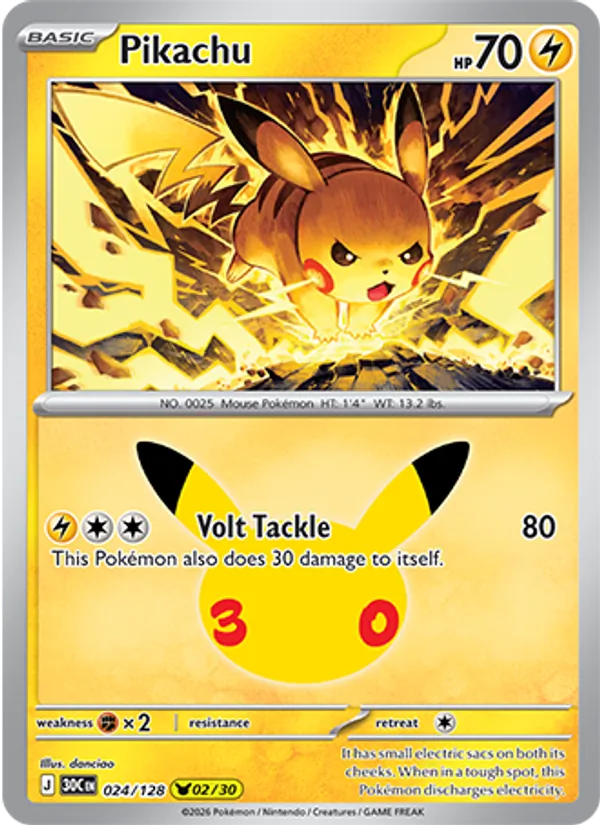 Pikachu 024/128 – 30th Celebration