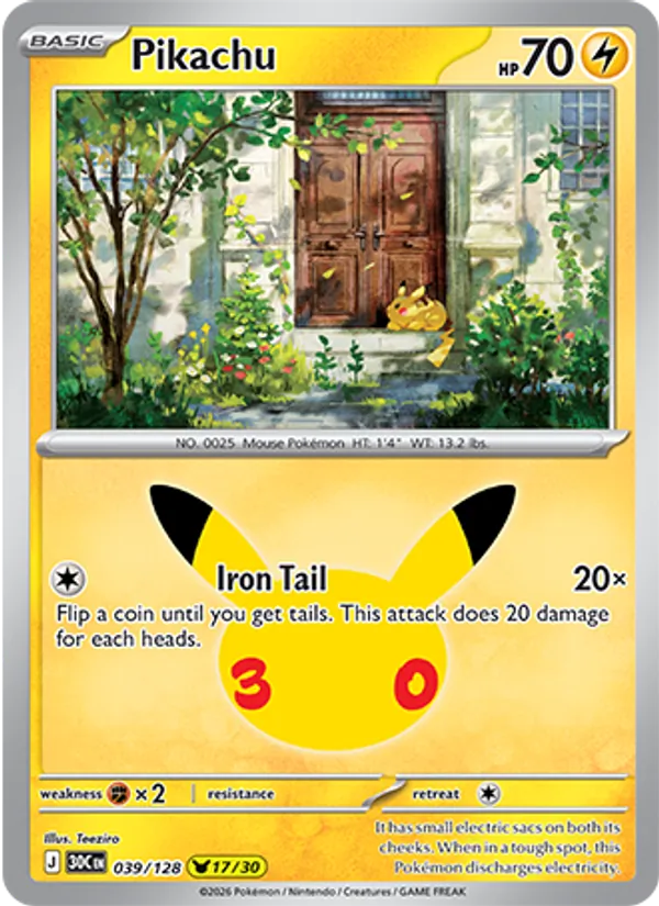 Pikachu 039/128 – 30th Celebration