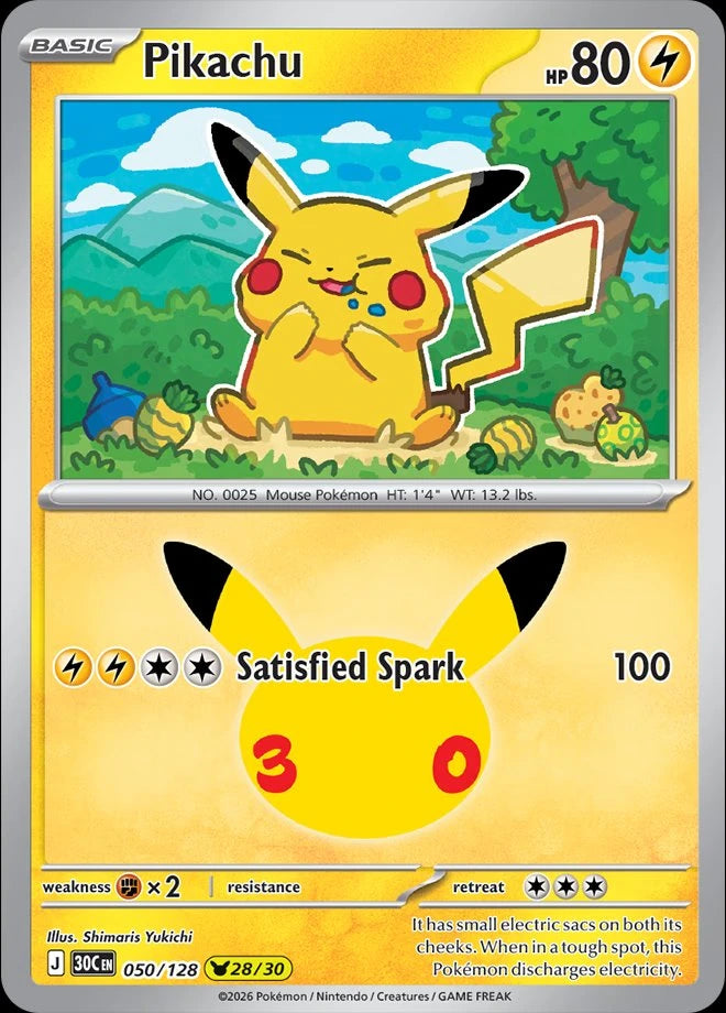 Pikachu 050/128 – 30th Celebration