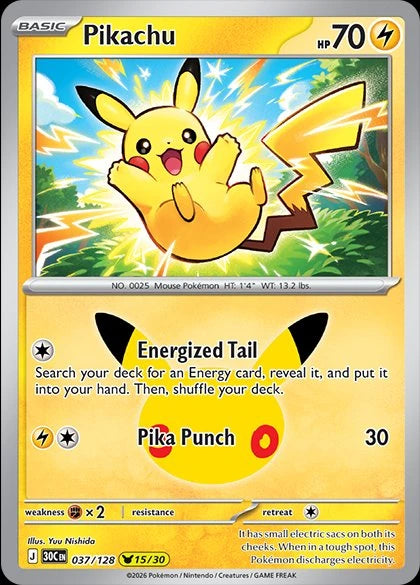 Pikachu 037/128 – 30th Celebration