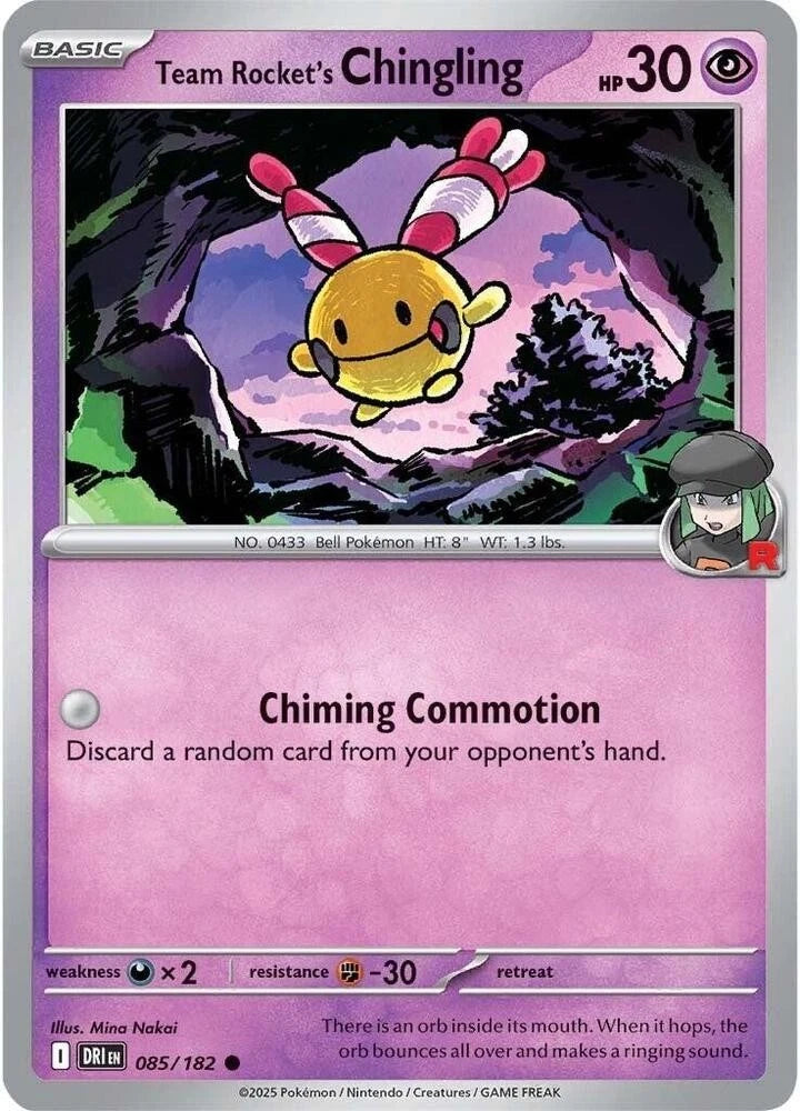 Team Rocket's Chingling 085/182 Reverse Holo