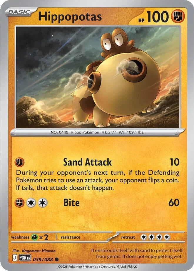 Hippopotas 039/088 Reverse Holo