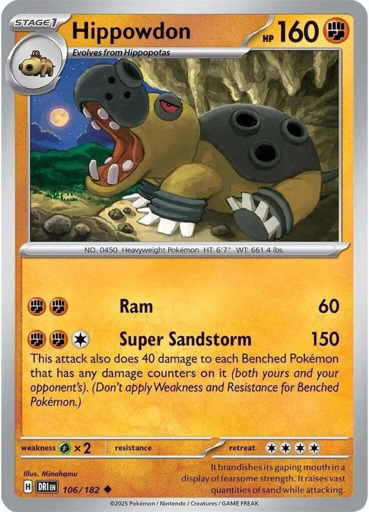 Hippowdon 106/182 Reverse Holo