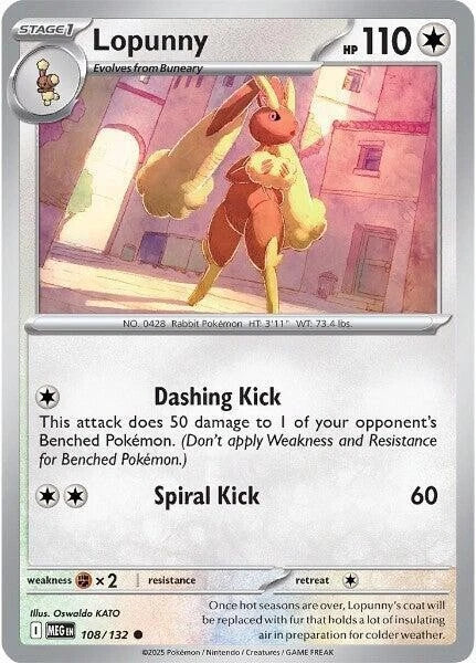 Lopunny 108/132 Reverse Holo
