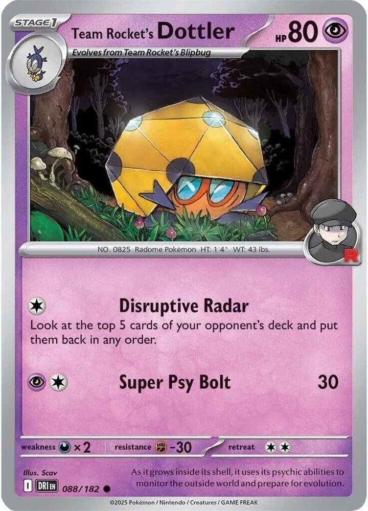 Team Rocket's Dottler 088/182 Reverse Holo