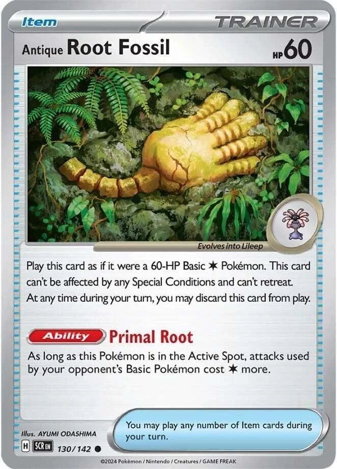 Antique Root Fossil 130/142 Reverse Holo