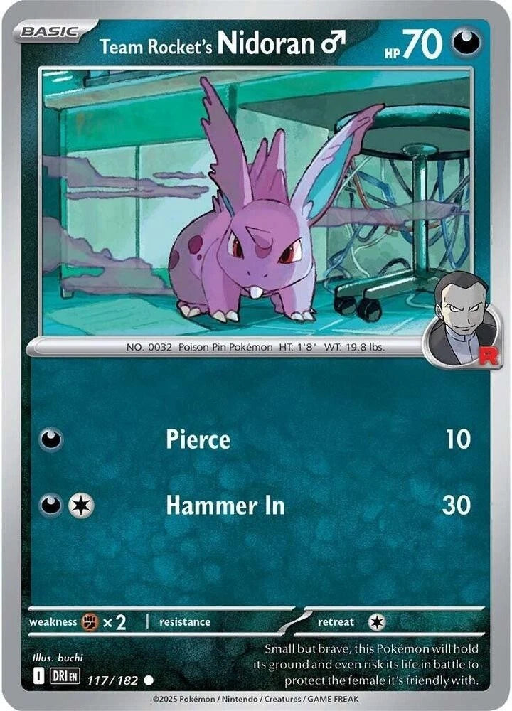 Team Rocket's Nidoran 117/182 Reverse Holo