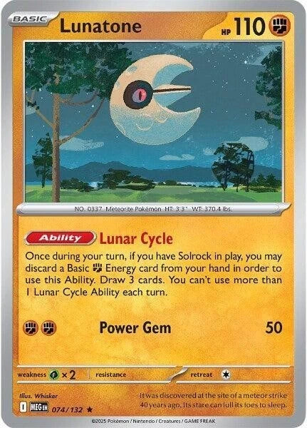Lunatone 074/132 Reverse Holo