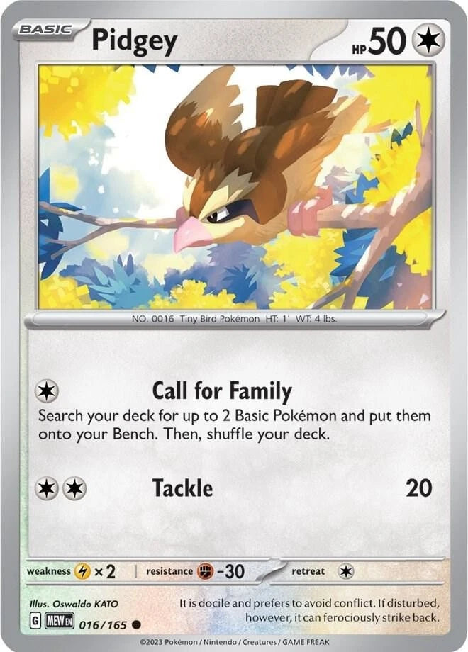 Pidgey 016/165 Reverse Holo