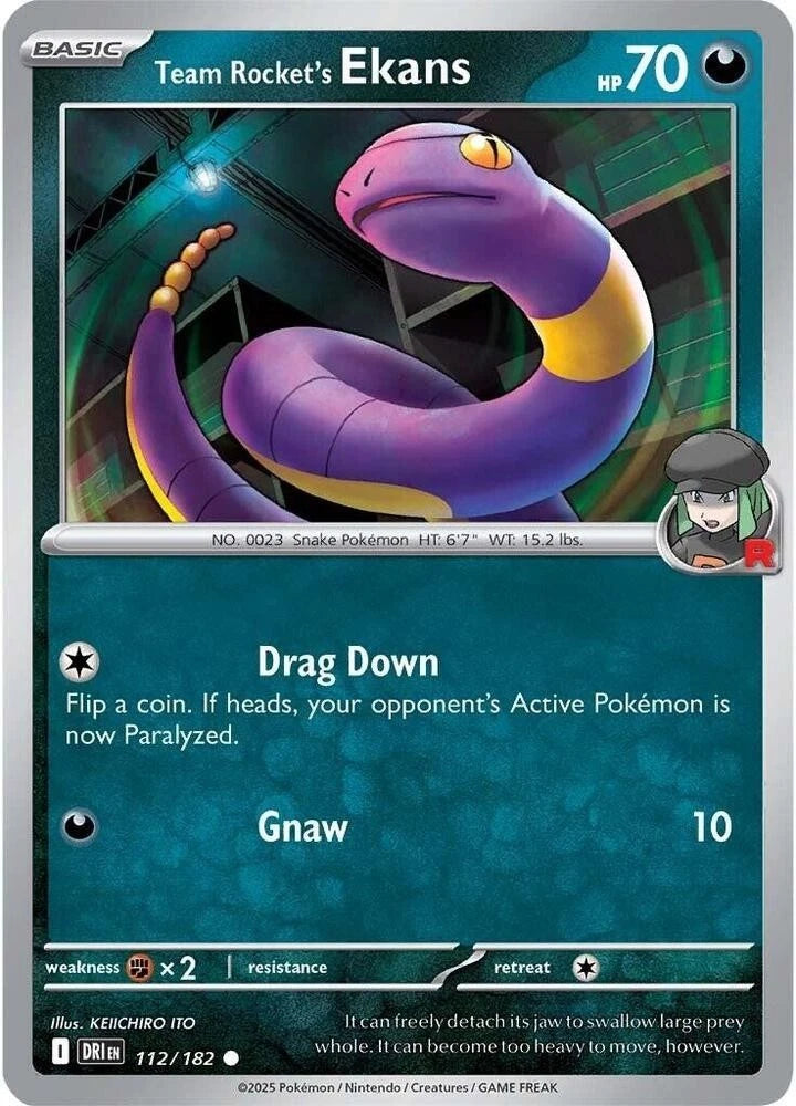 Team Rocket's Ekans 112/182 Reverse Holo