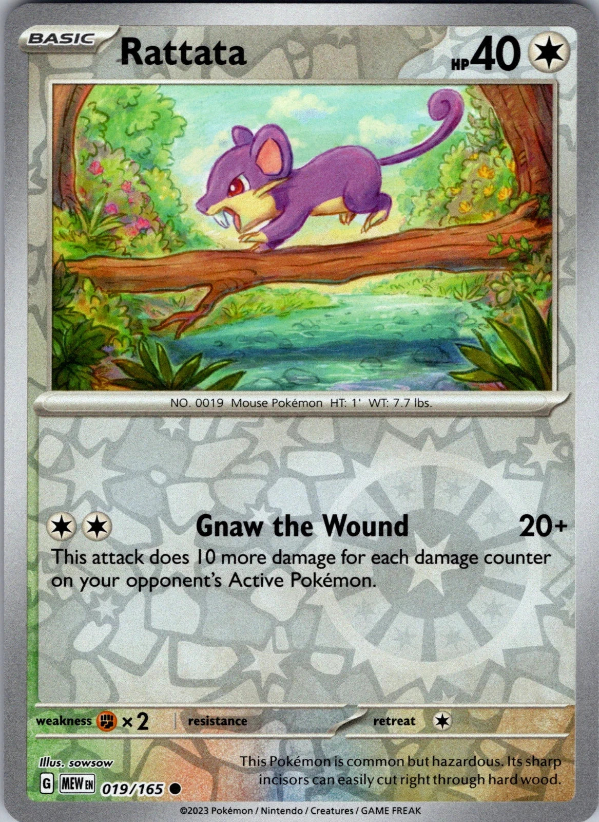 Rattata 019/165 Reverse Holo