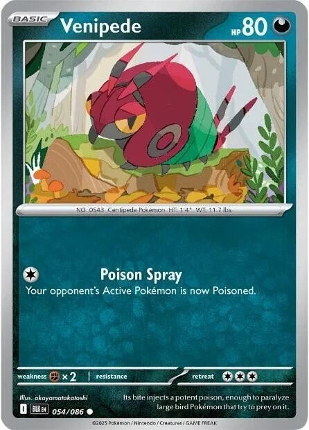Venipede 054/086 Reverse Holo