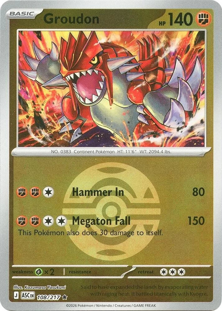 Groudon 108/217 Pokeball Pattern
