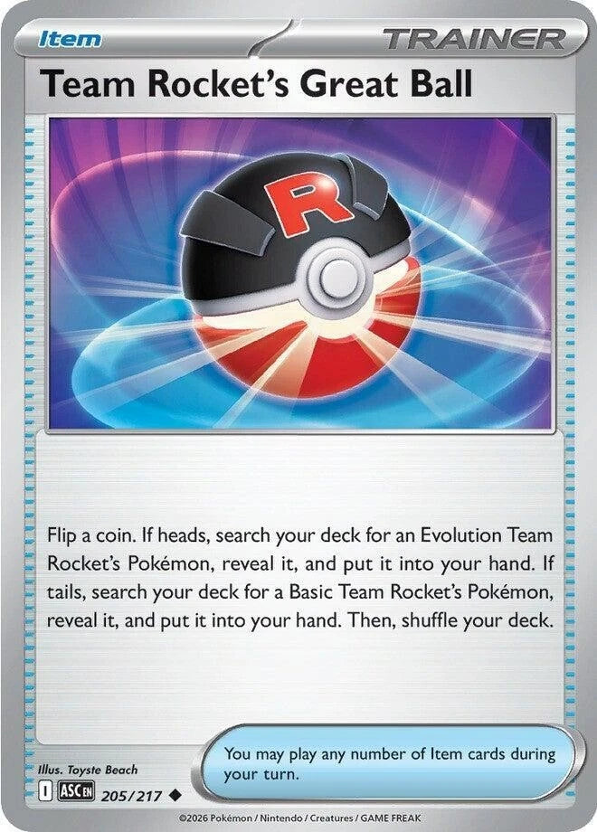 Team Rocket's Great Ball 205/217 Reverse Holo
