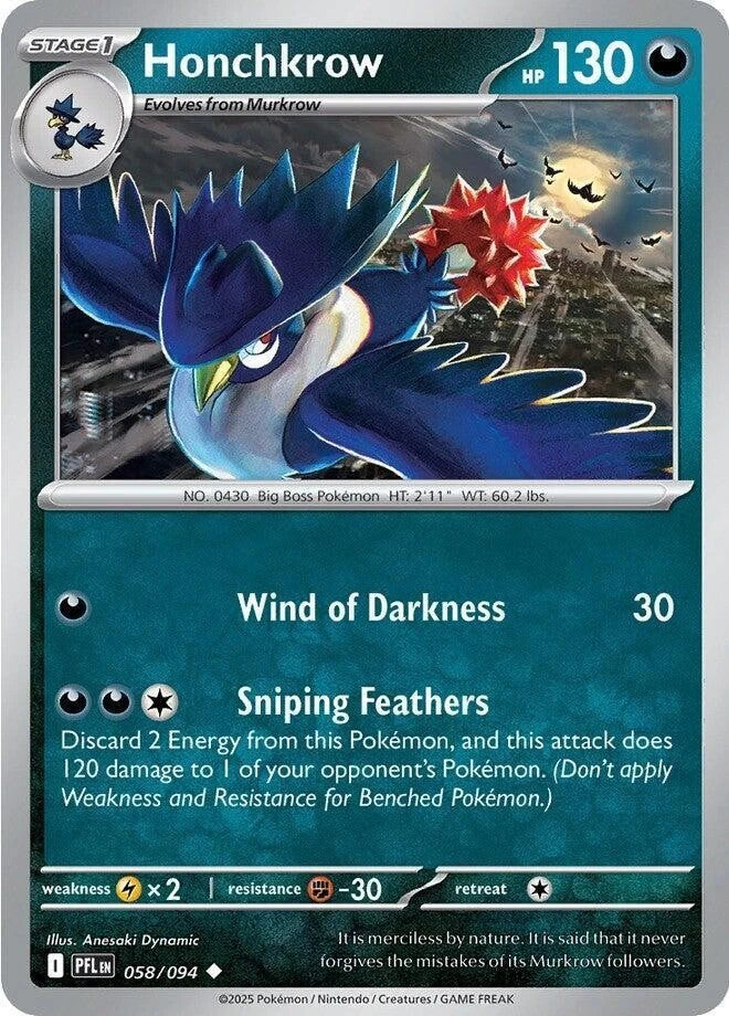 Honchkrow 058/094 Reverse Holo