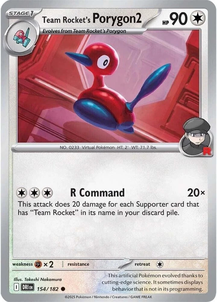 Team Rocket's Porygon2 154/182 Reverse Holo