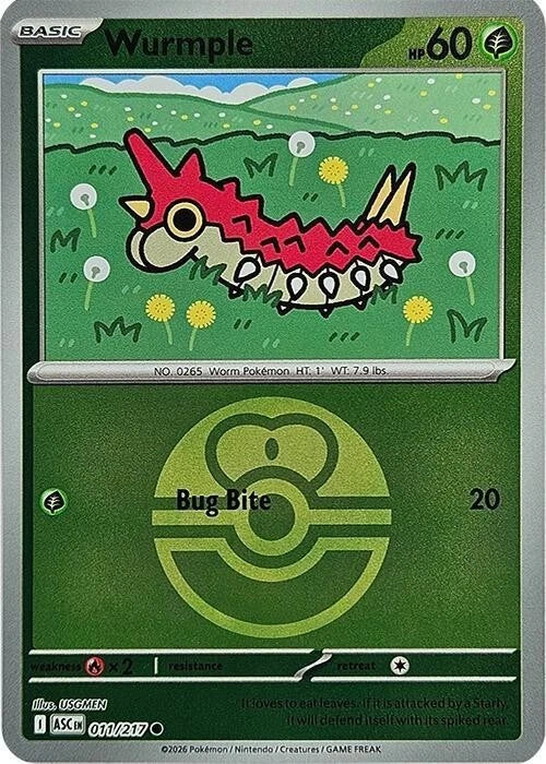 Wurmple 011/217 Pokeball Pattern