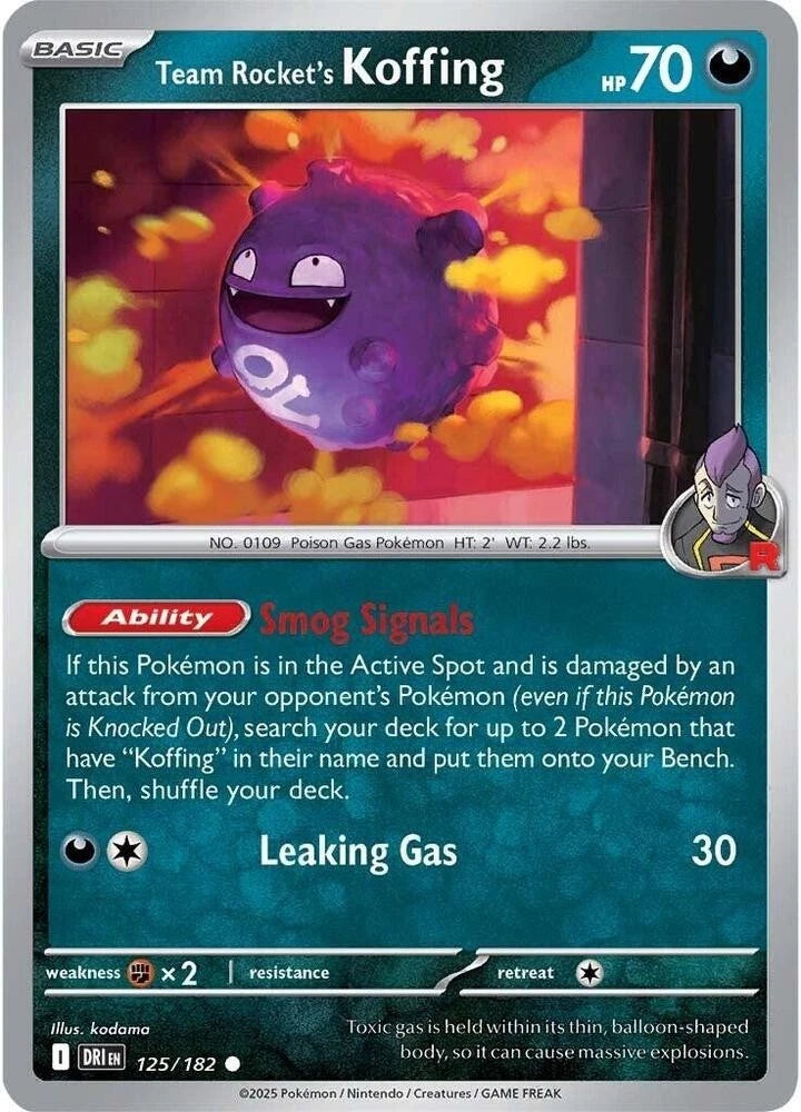 Team Rocket's Koffing 125/182 Reverse Holo