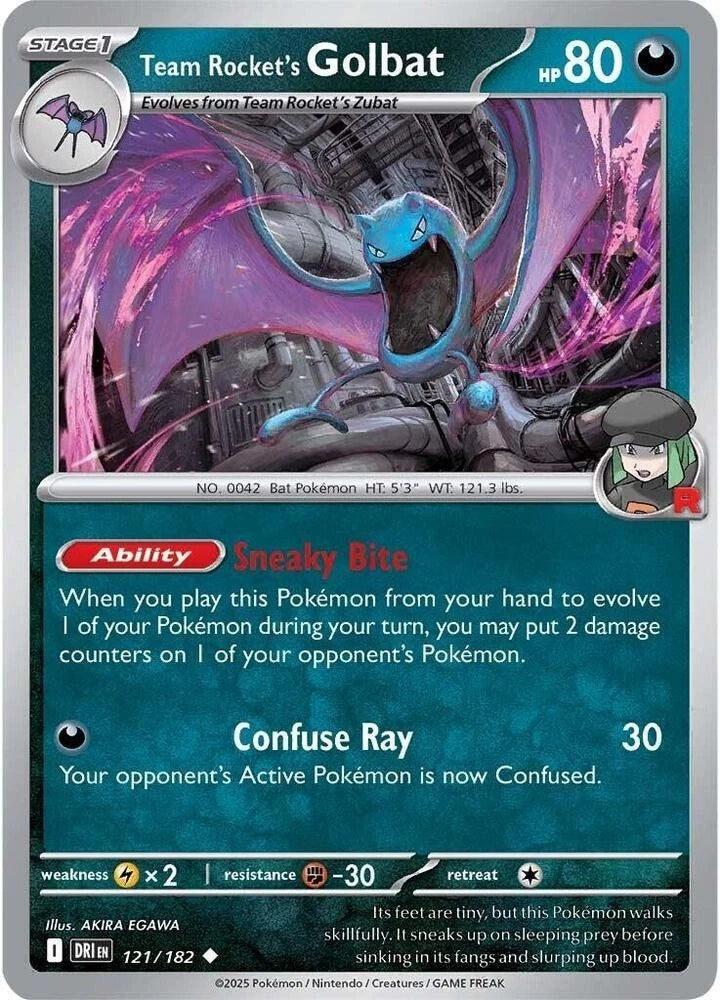 Team Rocket's Golbat 121/182 Reverse Holo