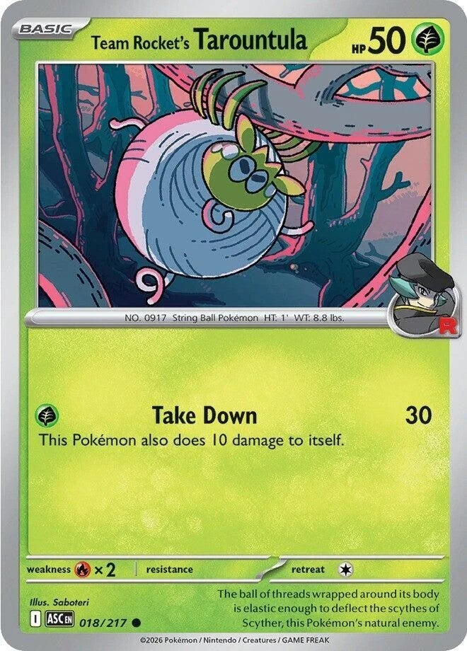 Team Rocket's Tarountula 018/217 Reverse Holo