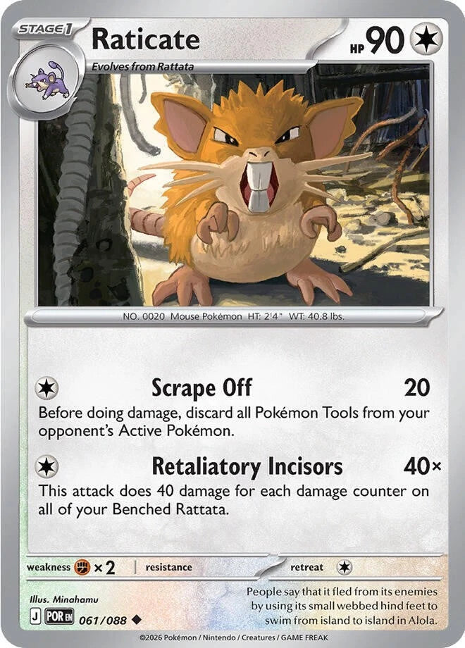 Raticate 061/088 Reverse Holo