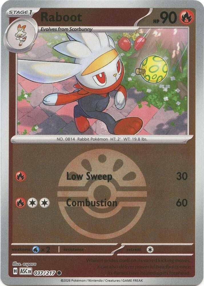 Raboot 037/217 Pokeball Pattern