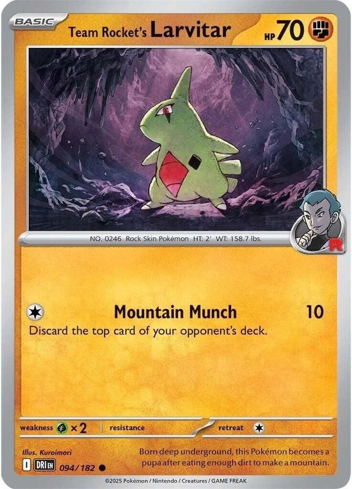 Team Rocket's Larvitar 094/182 Reverse Holo
