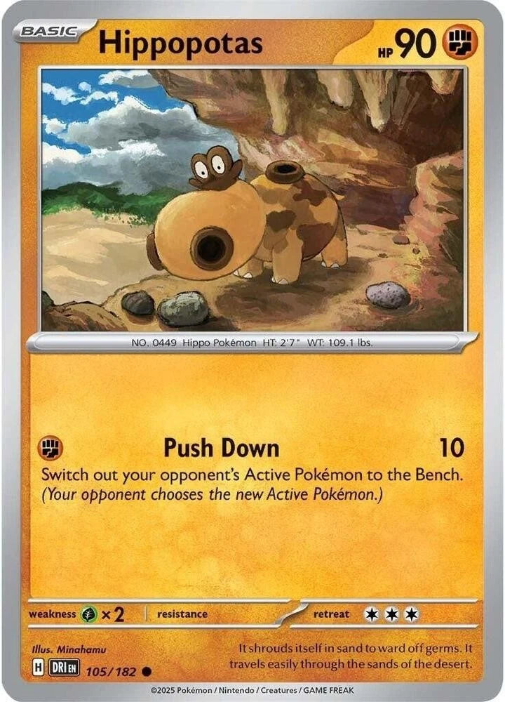 Hippopotas 105/182 Reverse Holo