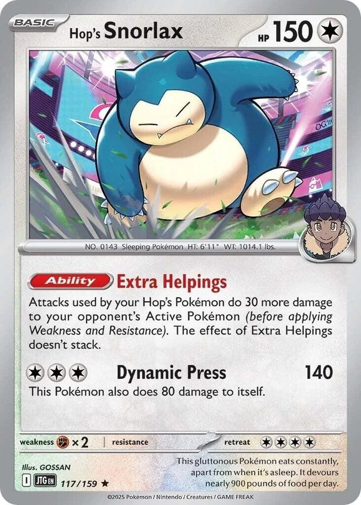 Hop's Snorlax 117/159 Reverse Holo