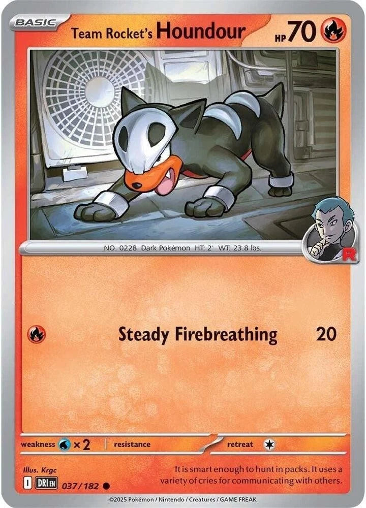 Team Rocket's Houndour 037/182 Reverse Holo