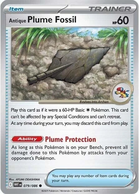 Antique Plume Fossil 079/086 Reverse Holo