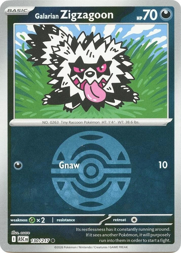 Galarian Zigzagoon 130/217 Reverse Holo