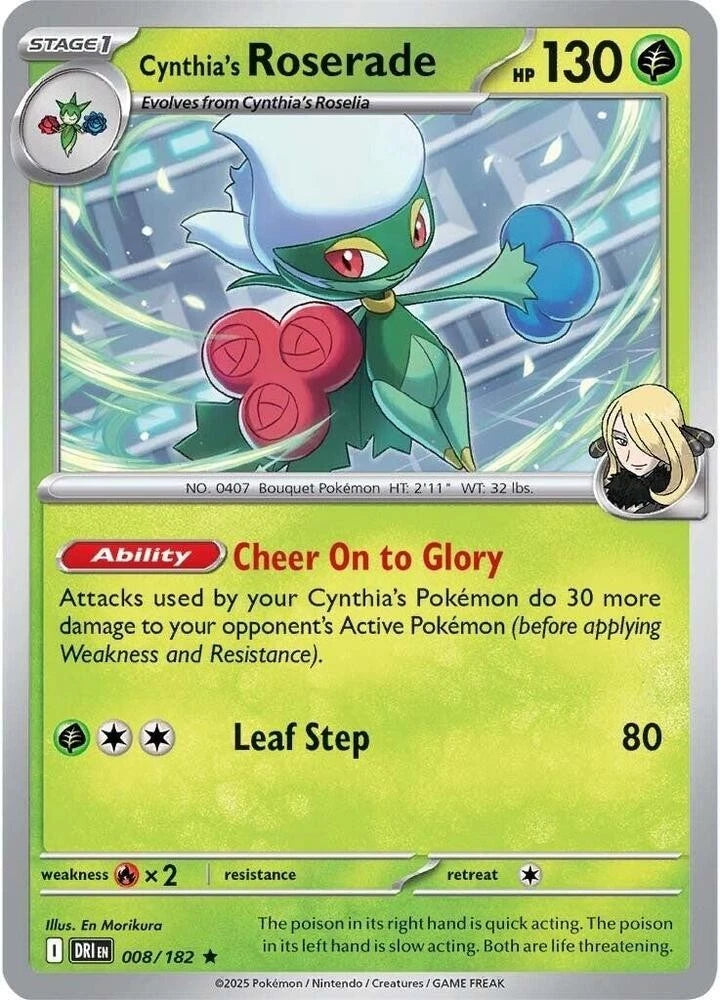 Cynthia's Roserade 008/182 Reverse Holo