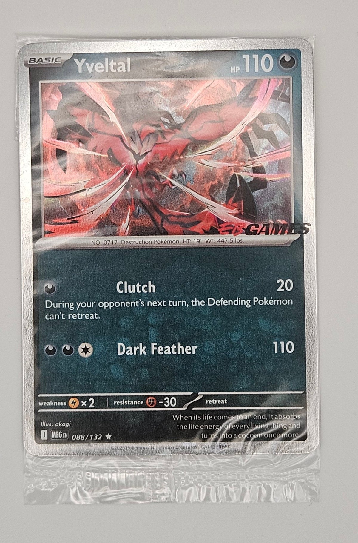 Yveltal 088/132 - Mega Evolution - EB Games Stamped Sealed Promo